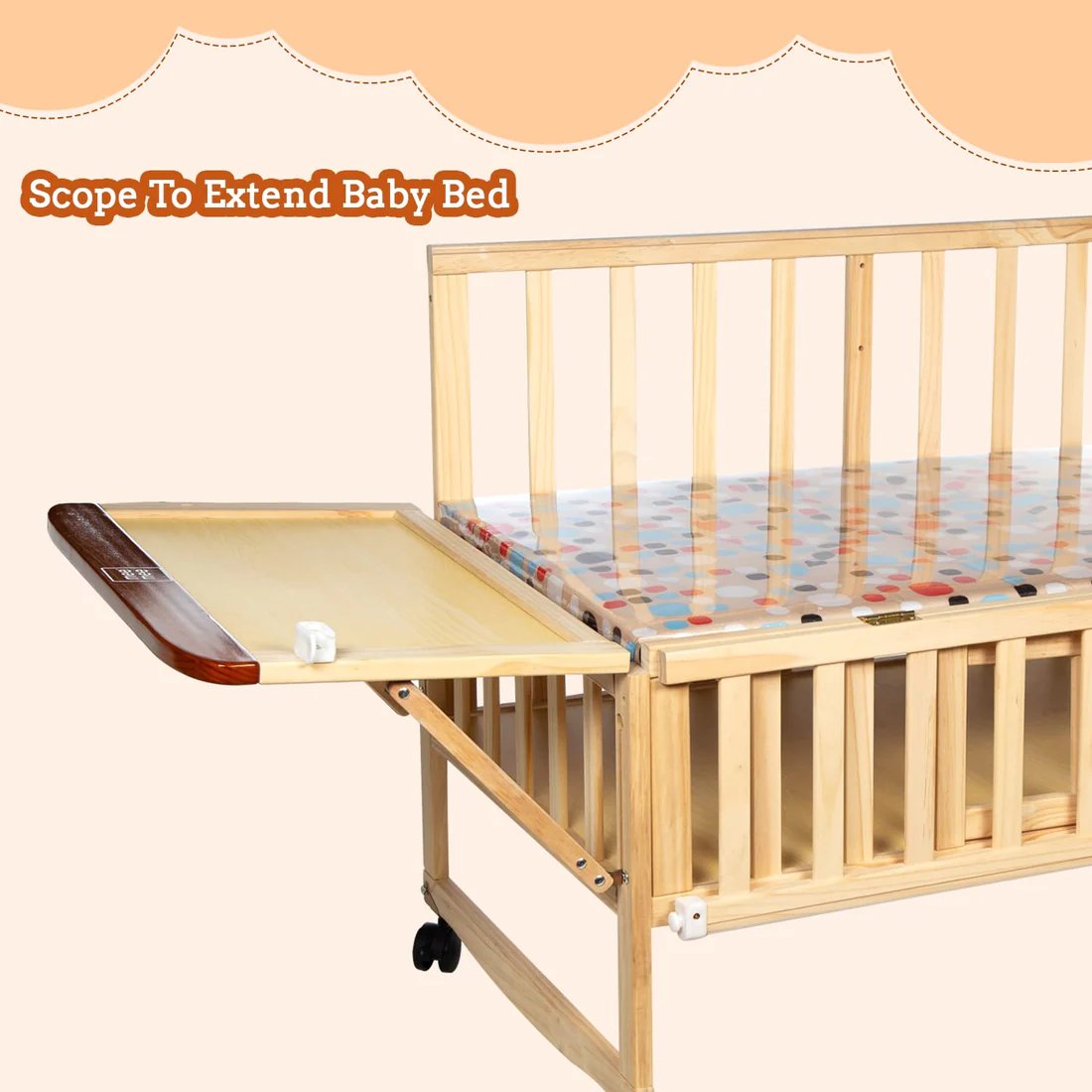 Mee Mee Baby Wooden Cot-Forever-Baby-Extend Mee-Mee-Baby-Wooden-Cot-Forever-Baby-Extend