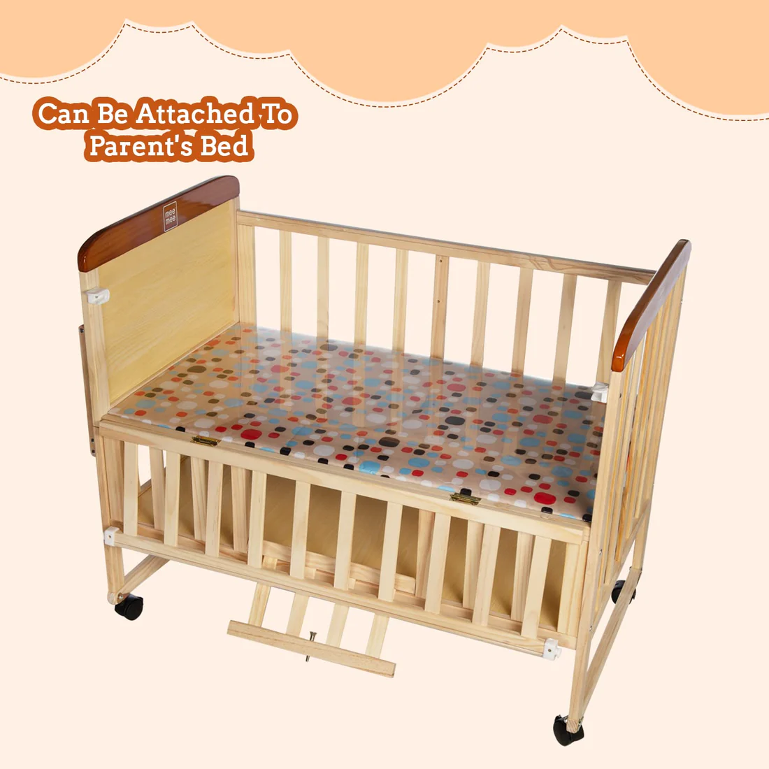 Mee Mee Baby Wooden Cot-Forever-Baby-Parents-Bed Mee-Mee-Baby-Wooden-Cot-Forever-Baby-Parents-Bed