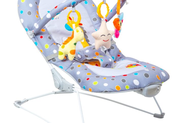 Mee-Mee-Vibrating-Soothing-Baby-Bouncer-Grey-ForeverBaby-Front